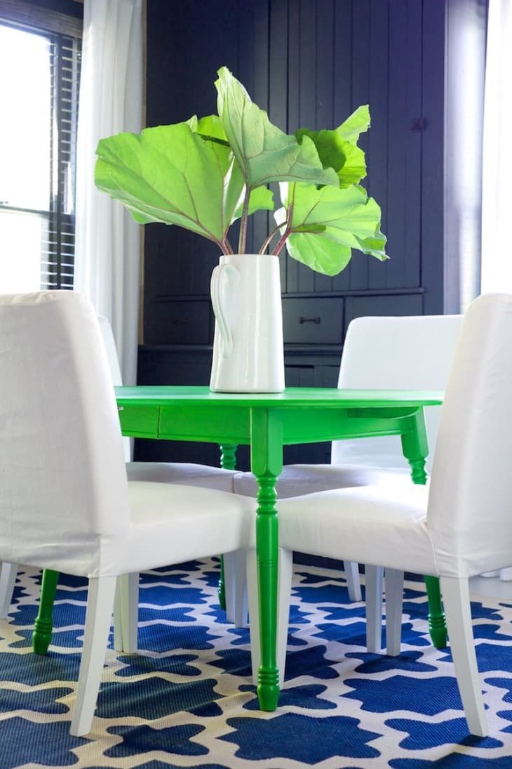 Colored dining shop table